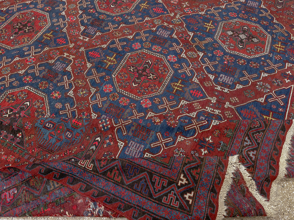 Antique Central Asian Soumak Flatweave Large Carpet, No.30298 - Galerie Shabab