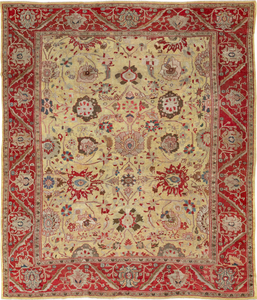 Antique Persian Mahal Large Room Size Carpet, No.30300 - Galerie Shabab