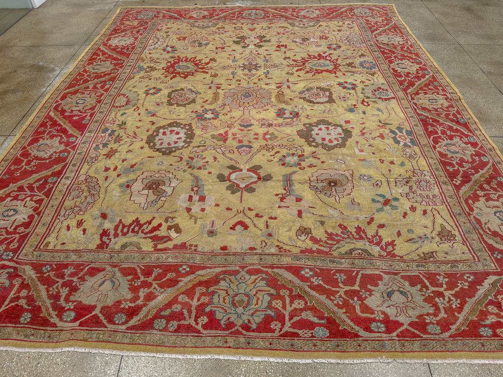 Antique Persian Mahal Large Room Size Carpet, No.30300 - Galerie Shabab