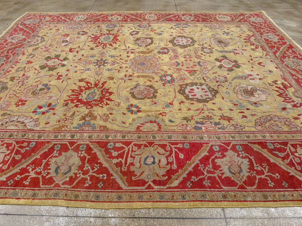 Antique Persian Mahal Large Room Size Carpet, No.30300 - Galerie Shabab