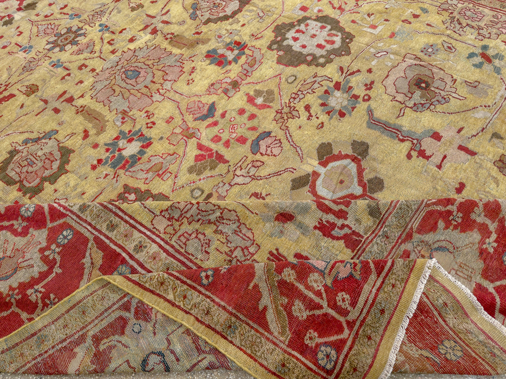Antique Persian Mahal Large Room Size Carpet, No.30300 - Galerie Shabab