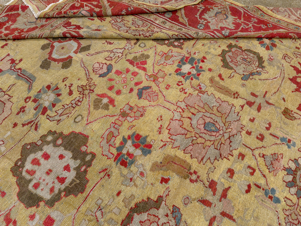 Antique Persian Mahal Large Room Size Carpet, No.30300 - Galerie Shabab