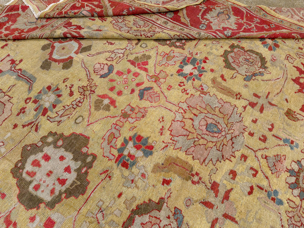 Antique Persian Mahal Large Room Size Carpet, No.30300 - Galerie Shabab
