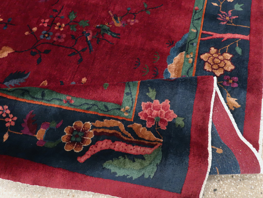 Vintage Chinese Art Deco Accent Rug, No.30308 - Galerie Shabab