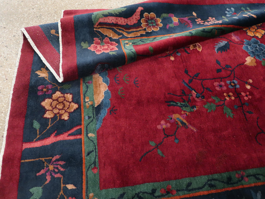 Vintage Chinese Art Deco Accent Rug, No.30308 - Galerie Shabab