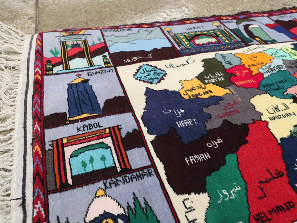 Vintage Turkish Pictorial Map Rug, No.30312 - Galerie Shabab