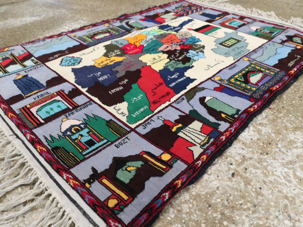 Vintage Turkish Pictorial Map Rug, No.30312 - Galerie Shabab