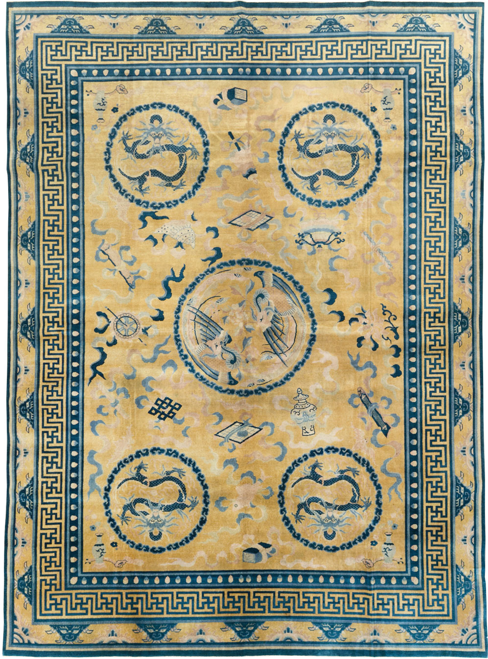 Antique Chinese Peking Large Room Size Carpet, No.30321 - Galerie Shabab