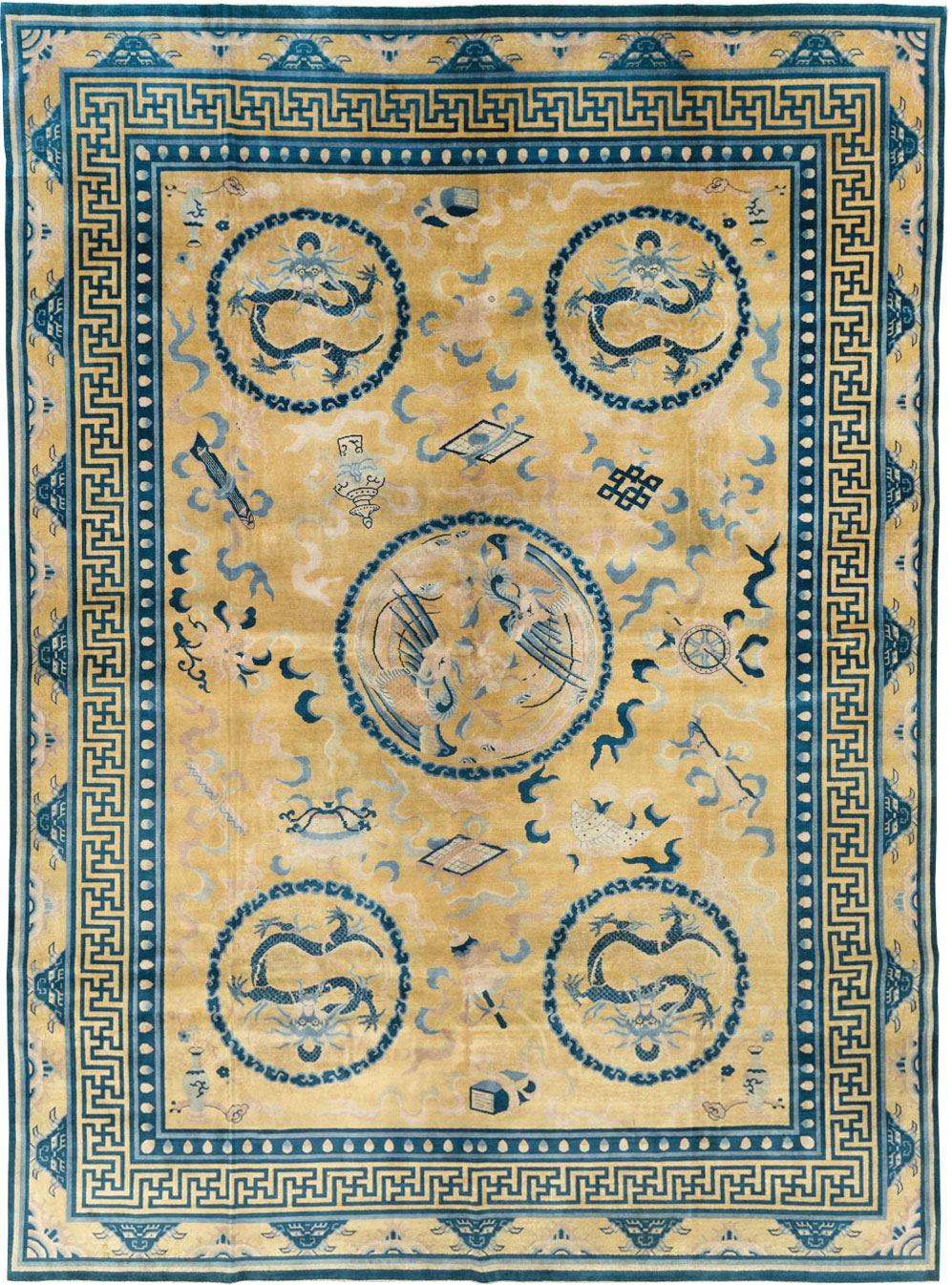 Antique Chinese Peking Large Room Size Carpet, No.30321 - Galerie Shabab