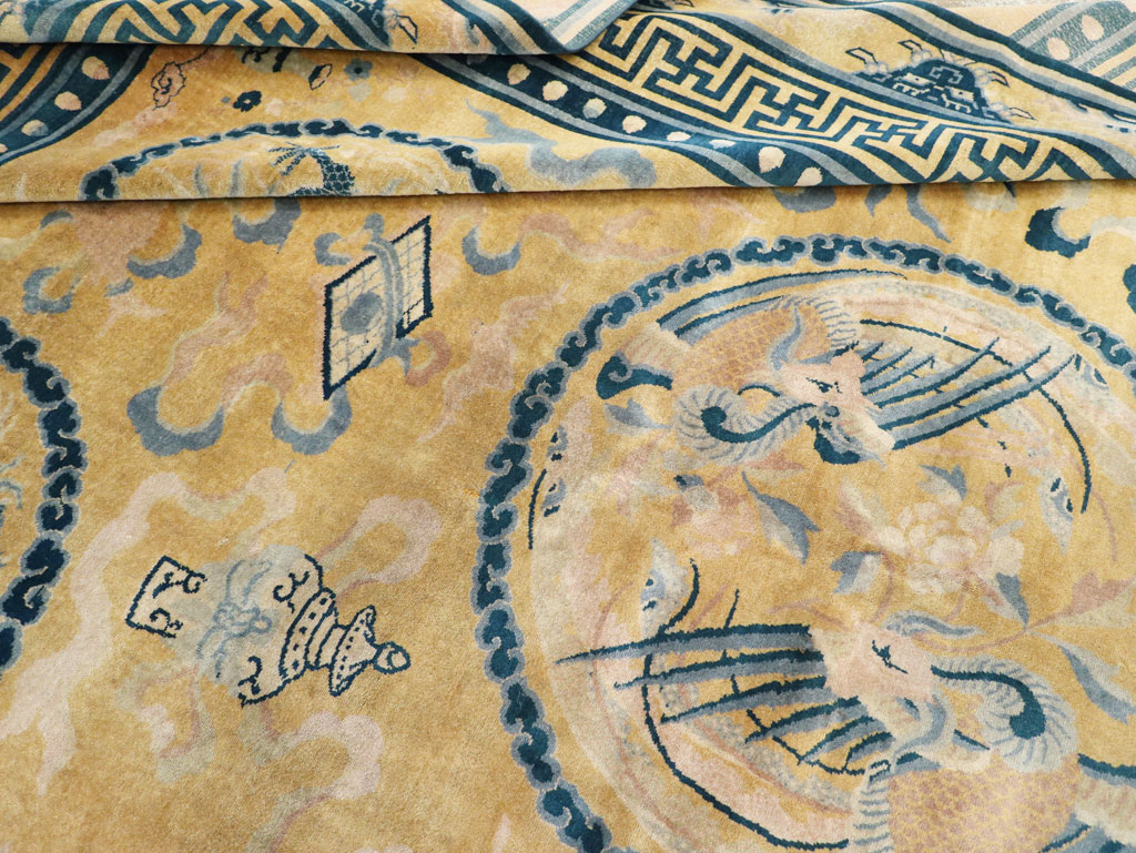 Antique Chinese Dragon Peking Large Room Size Carpet, No.30321 - Galerie Shabab