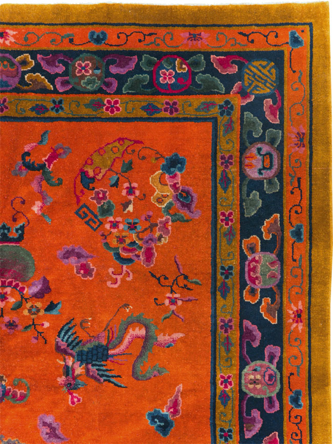 Vintage Chinese Dragon Art Deco Carpet, No.30323 - Galerie Shabab