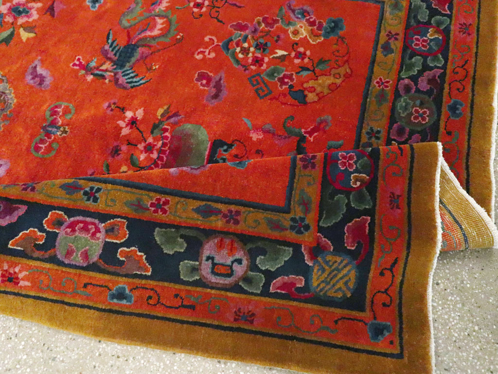 Vintage Chinese Dragon Art Deco Carpet, No.30323 - Galerie Shabab