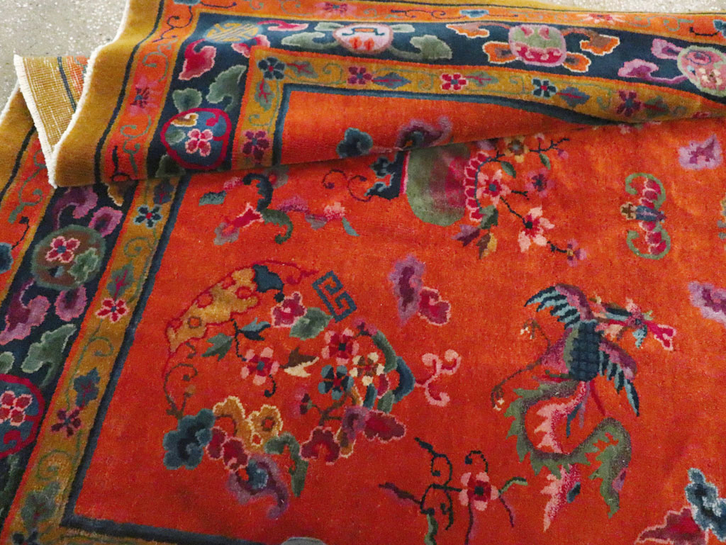 Vintage Chinese Dragon Art Deco Carpet, No.30323 - Galerie Shabab