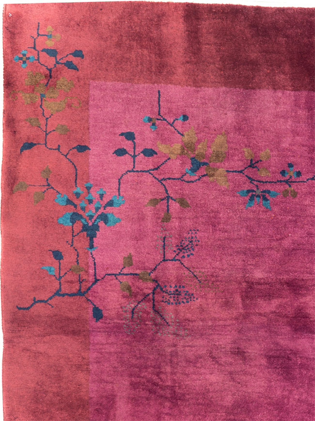 Vintage Chinese Deco Carpet, No.30324 - Galerie Shabab