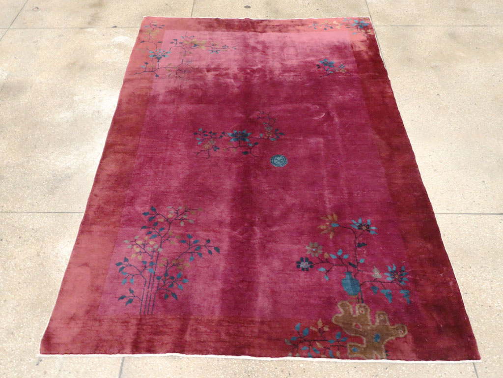 Vintage Chinese Deco Carpet, No.30324 - Galerie Shabab