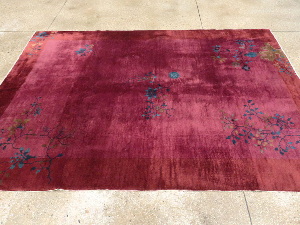 Vintage Chinese Deco Carpet, No.30324 - Galerie Shabab