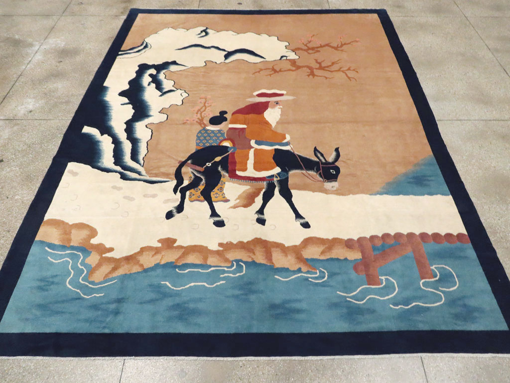 Mid-20th Century  Chinese Pictorial Art Deco Carpet, No.30325 - Galerie Shabab