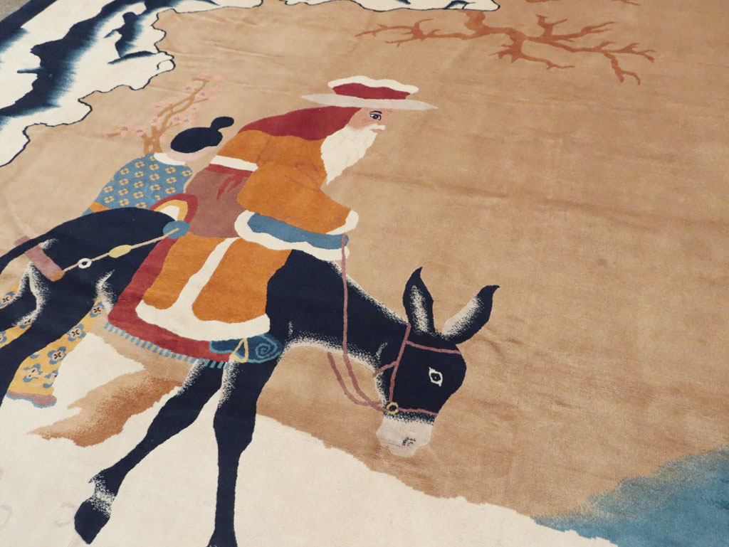 Mid-20th Century  Chinese Pictorial Art Deco Carpet, No.30325 - Galerie Shabab