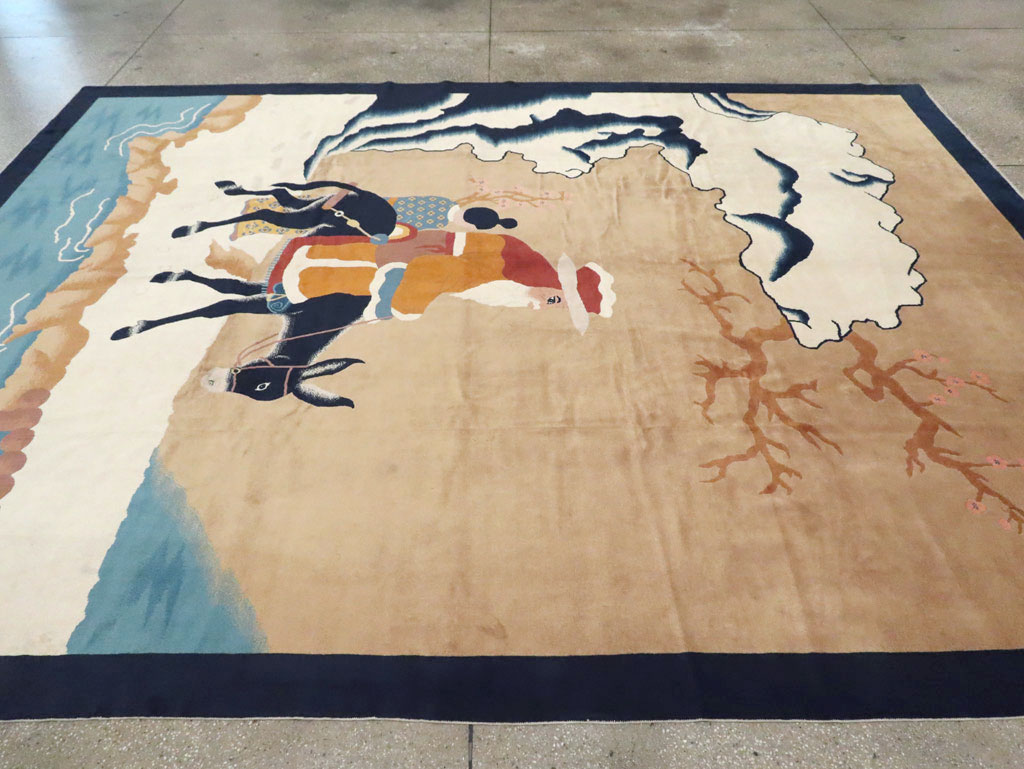 Mid-20th Century  Chinese Pictorial Art Deco Carpet, No.30325 - Galerie Shabab