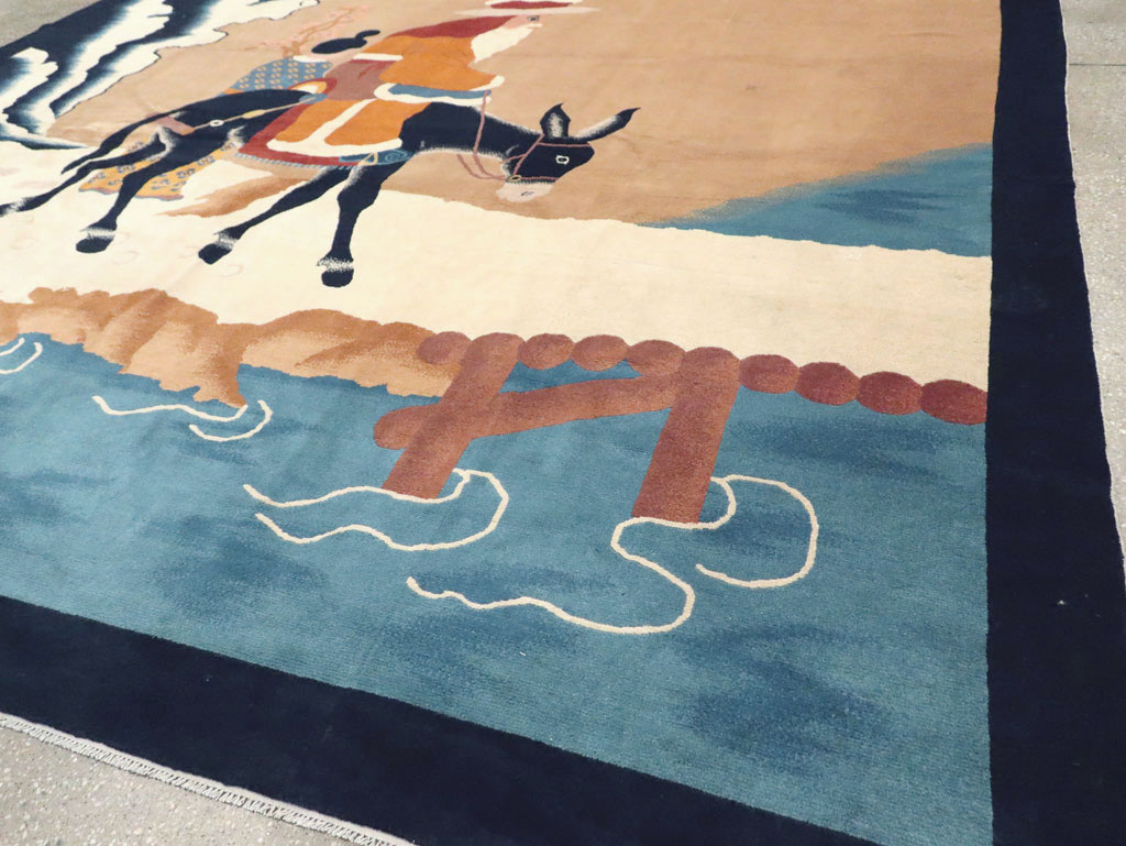 Mid-20th Century  Chinese Pictorial Art Deco Carpet, No.30325 - Galerie Shabab