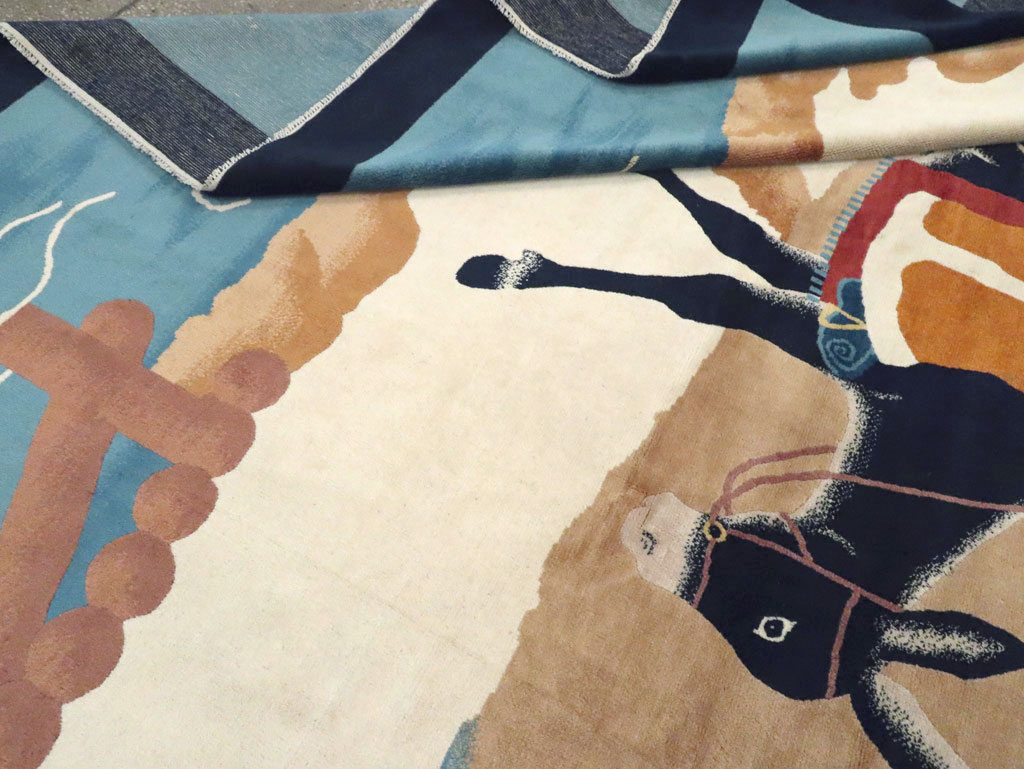 Mid-20th Century  Chinese Pictorial Art Deco Carpet, No.30325 - Galerie Shabab