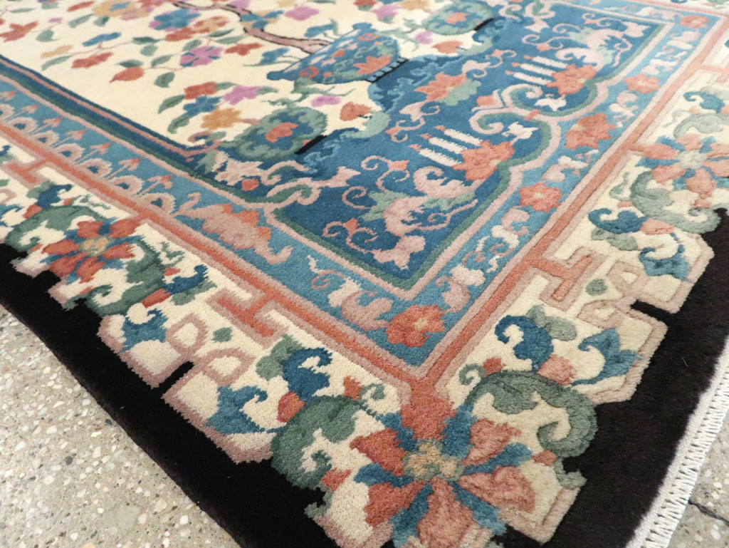 Vintage Chinese Deco Rug, No.30339 - Galerie Shabab