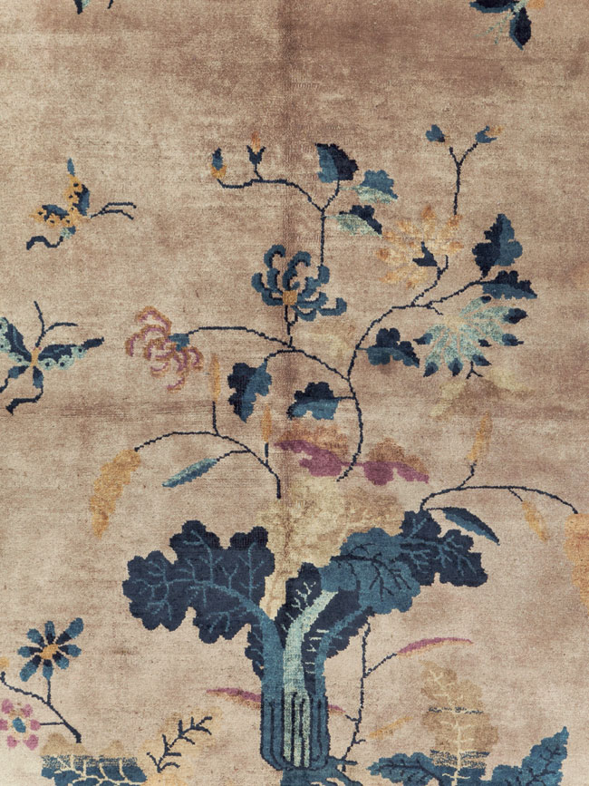 Vintage Chinese Art Deco Accent Rug, No.30342 - Galerie Shabab