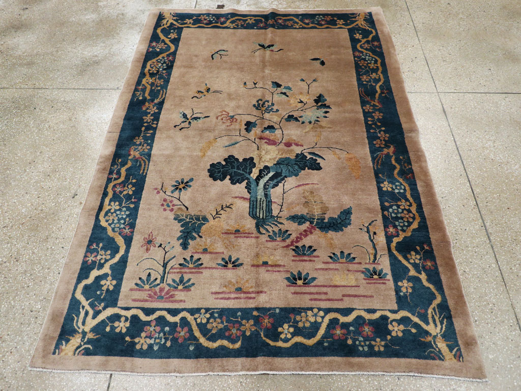 Vintage Chinese Art Deco Accent Rug, No.30342 - Galerie Shabab