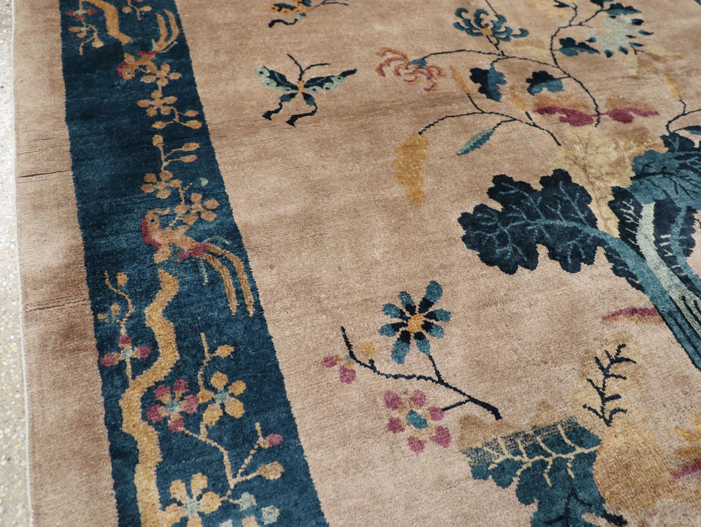 Vintage Chinese Art Deco Accent Rug, No.30342 - Galerie Shabab