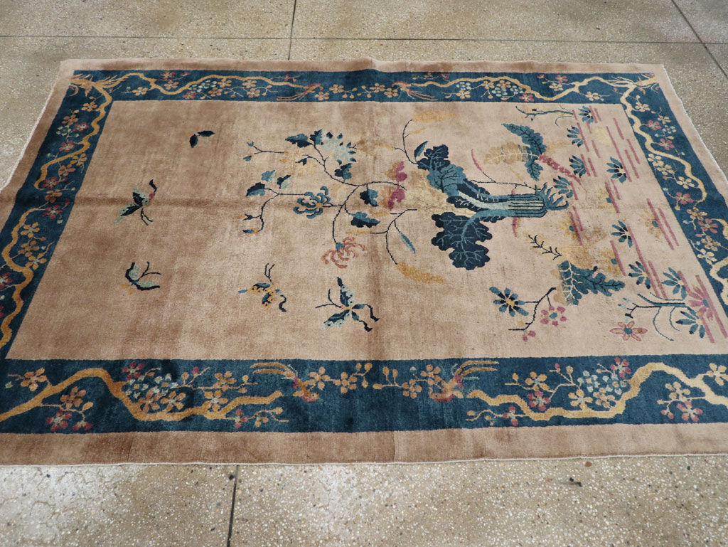 Vintage Chinese Art Deco Accent Rug, No.30342 - Galerie Shabab