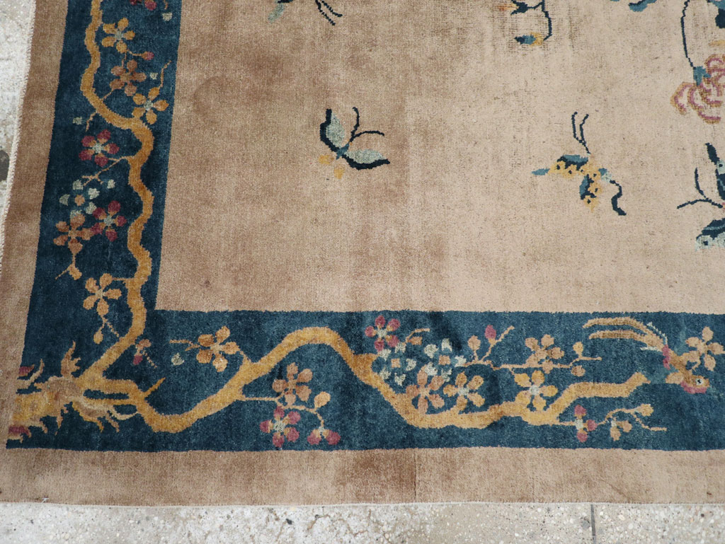 Vintage Chinese Art Deco Accent Rug, No.30342 - Galerie Shabab