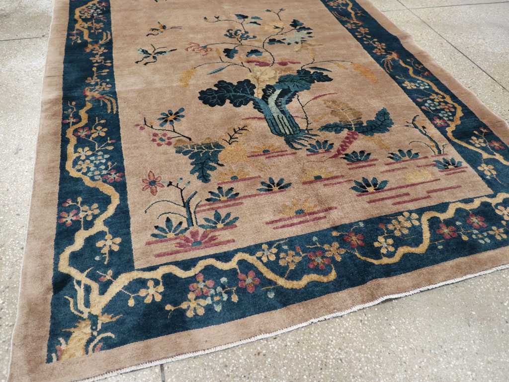 Vintage Chinese Art Deco Accent Rug, No.30342 - Galerie Shabab