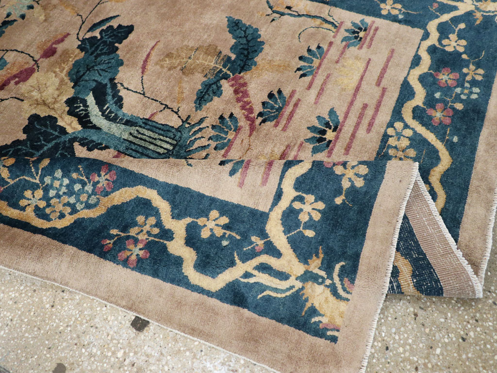 Vintage Chinese Art Deco Accent Rug, No.30342 - Galerie Shabab