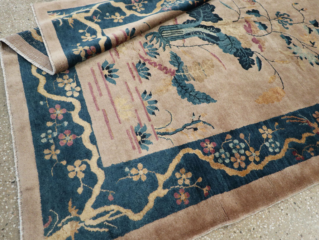 Vintage Chinese Art Deco Accent Rug, No.30342 - Galerie Shabab