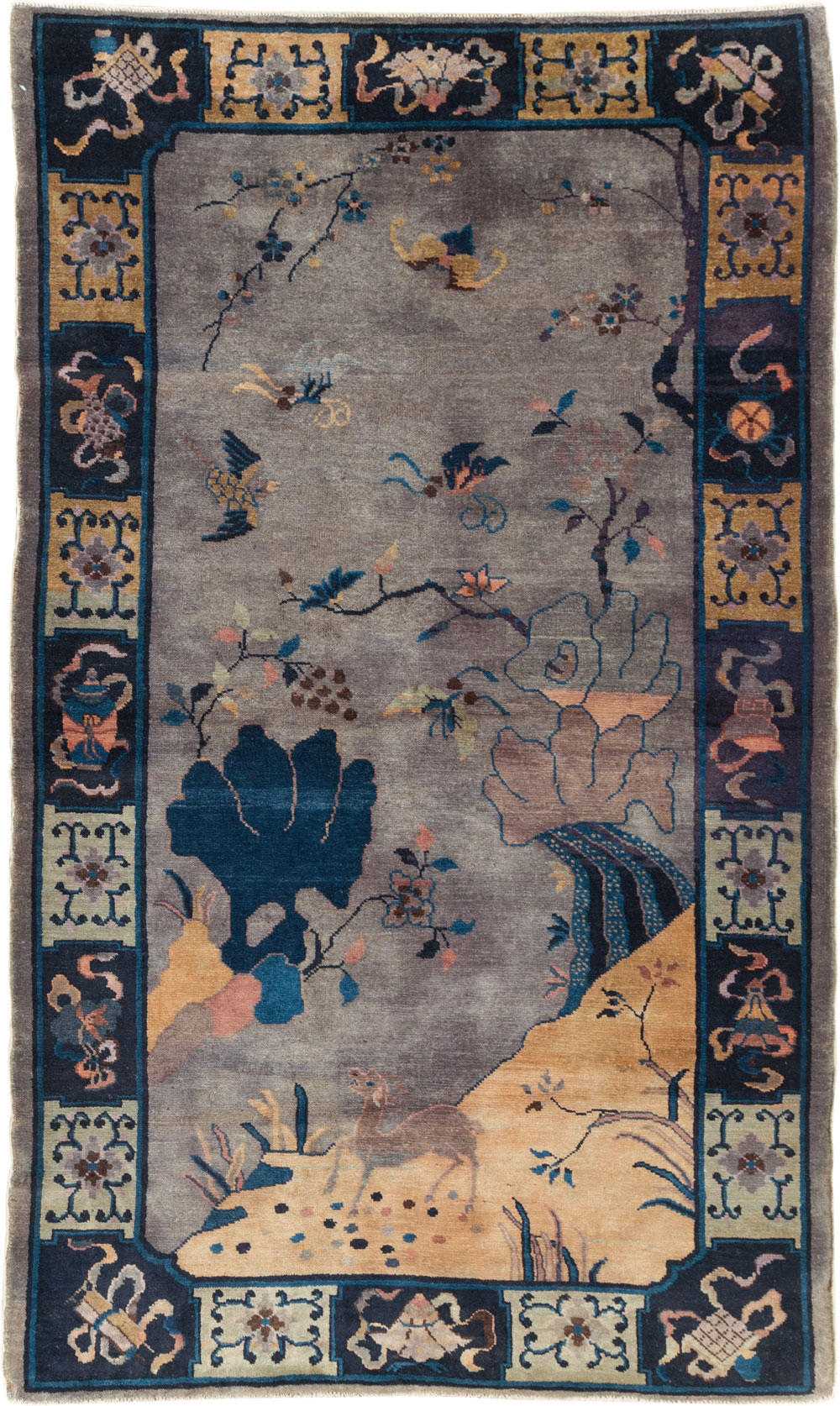Vintage Chinese Art Deco Accent Rug, No.30349 - Galerie Shabab
