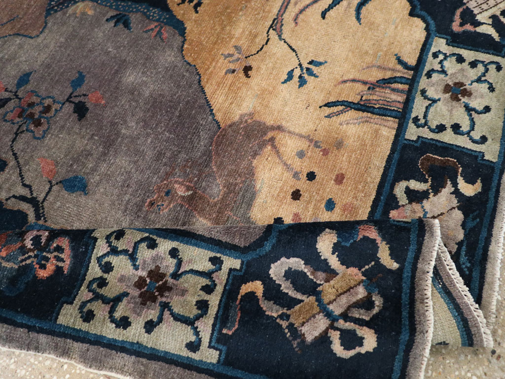 Vintage Chinese Art Deco Accent Rug, No.30349 - Galerie Shabab