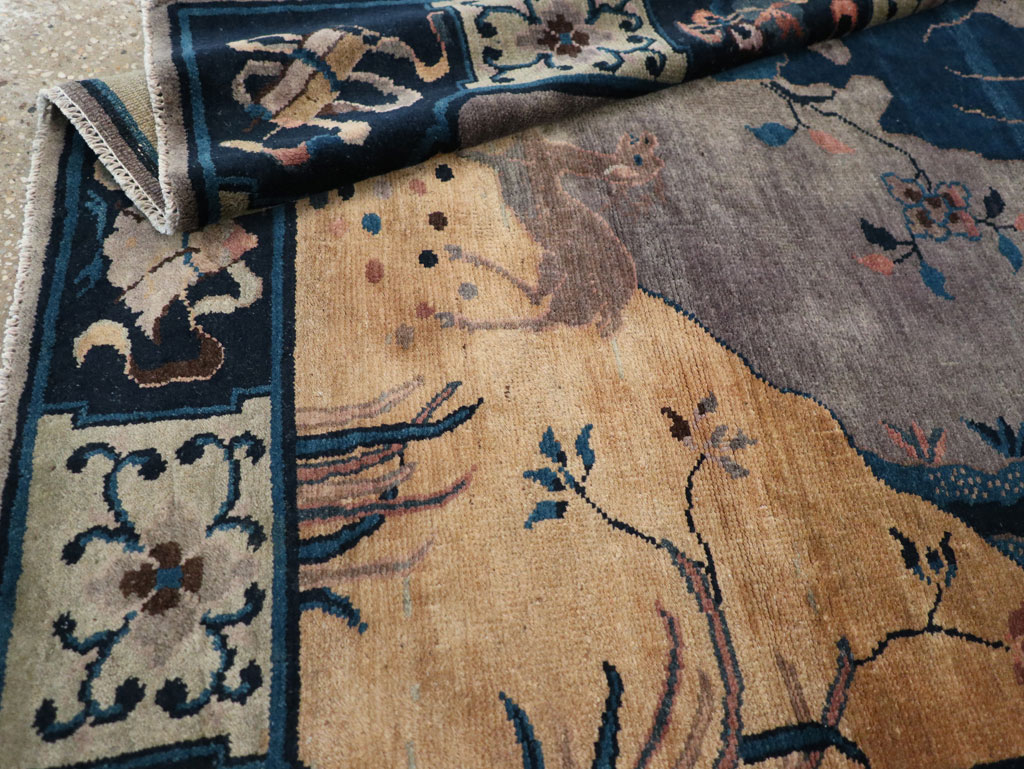 Vintage Chinese Art Deco Accent Rug, No.30349 - Galerie Shabab