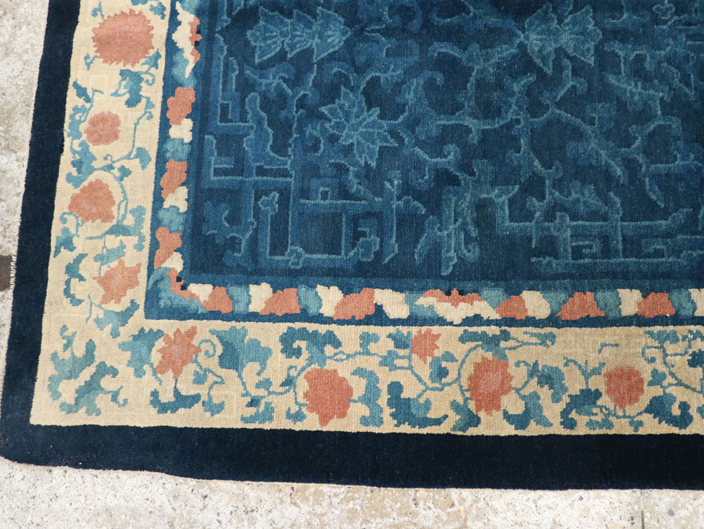 Vintage Chinese Art Deco Accent Rug, No.30354 - Galerie Shabab