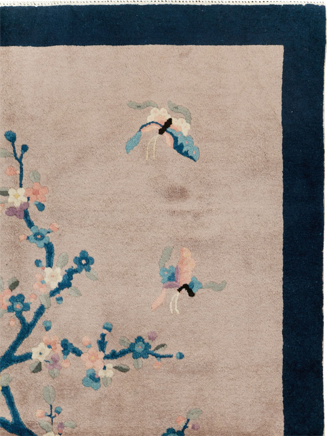 Mid-20th Century Handmade Chinese Art Deco Accent Rug, No.30369 - Galerie Shabab