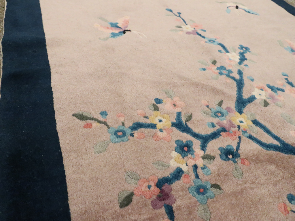 Mid-20th Century Handmade Chinese Art Deco Accent Rug, No.30369 - Galerie Shabab