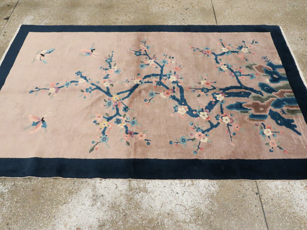 Mid-20th Century Handmade Chinese Art Deco Accent Rug, No.30369 - Galerie Shabab
