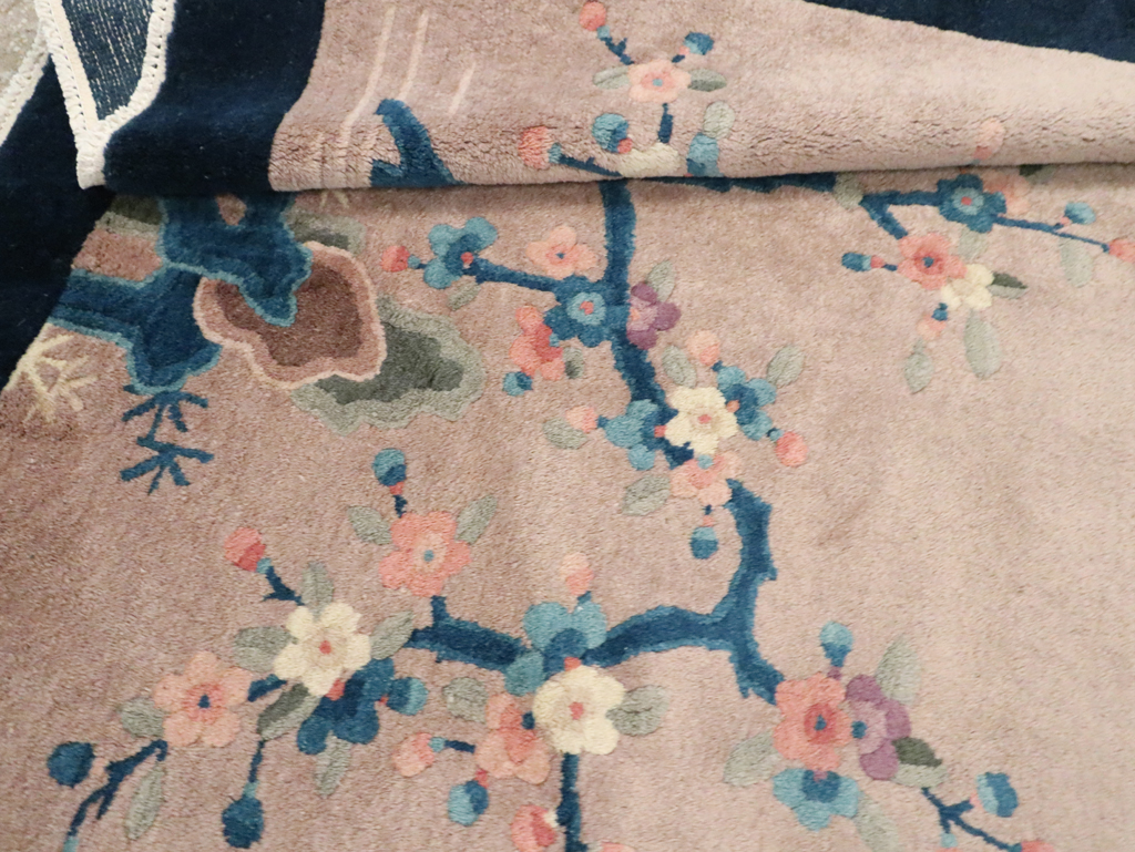 Mid-20th Century Handmade Chinese Art Deco Accent Rug, No.30369 - Galerie Shabab