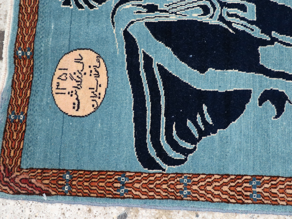 Vintage Persian Pictorial Tabriz Rug (Pair: 1 of 2), No.30378 - Galerie Shabab