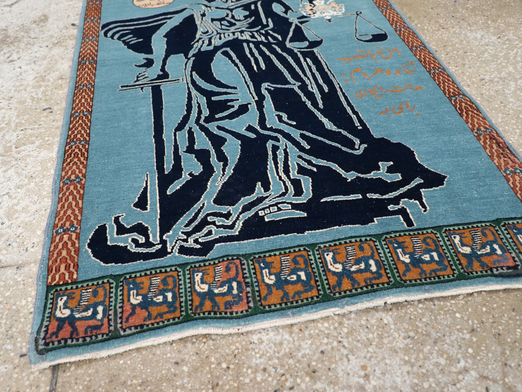 Vintage Persian Pictorial Tabriz Rug (Pair: 1 of 2), No.30378 - Galerie Shabab