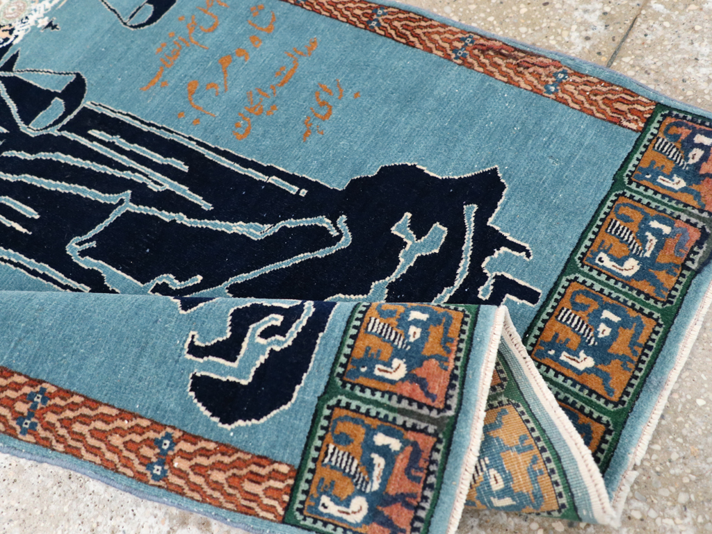 Vintage Persian Pictorial Tabriz Rug (Pair: 1 of 2), No.30378 - Galerie Shabab