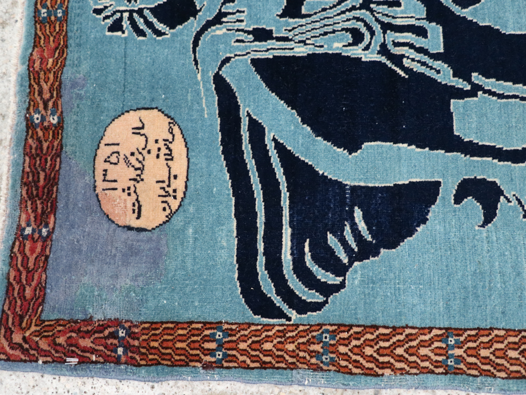 Vintage Persian Pictorial Tabriz Rug (Pair: 2 of 2), No.30379 - Galerie Shabab