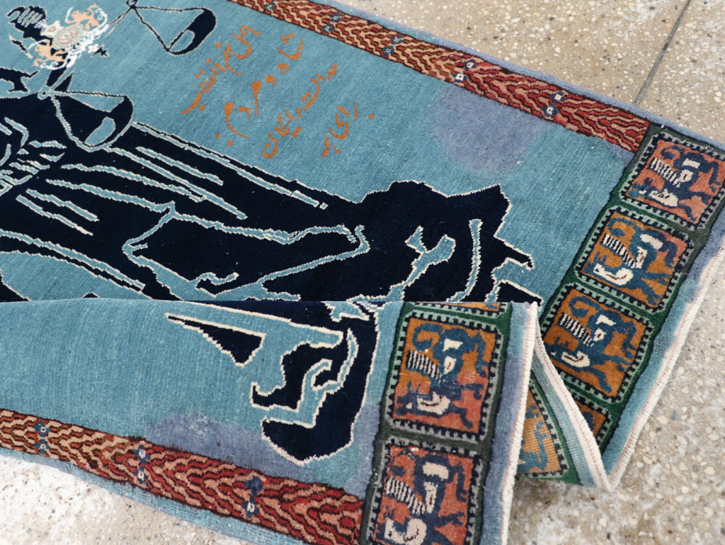 Vintage Persian Pictorial Tabriz Rug (Pair: 2 of 2), No.30379 - Galerie Shabab