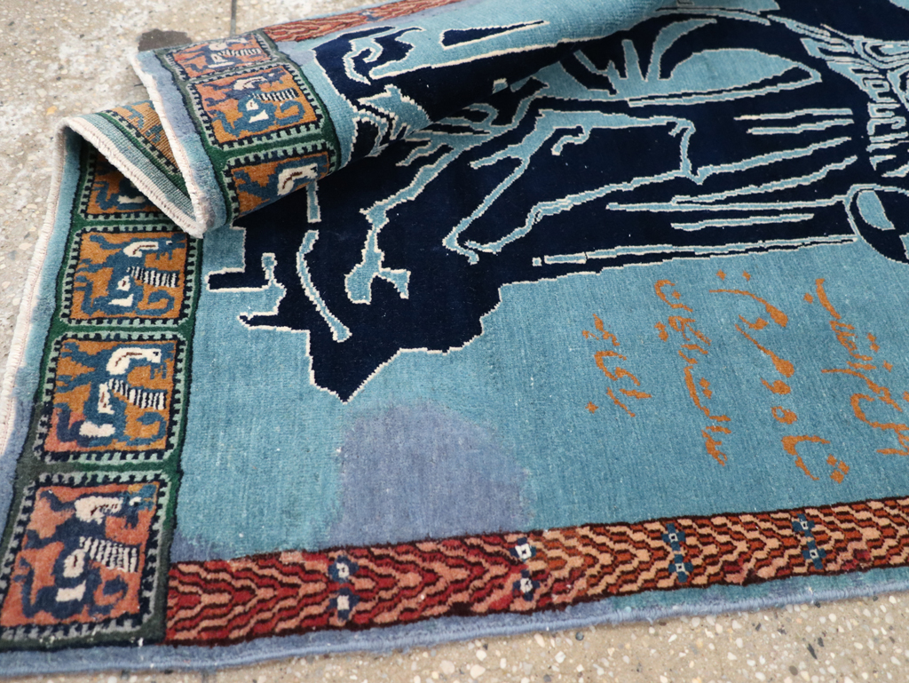 Vintage Persian Pictorial Tabriz Rug (Pair: 2 of 2), No.30379 - Galerie Shabab