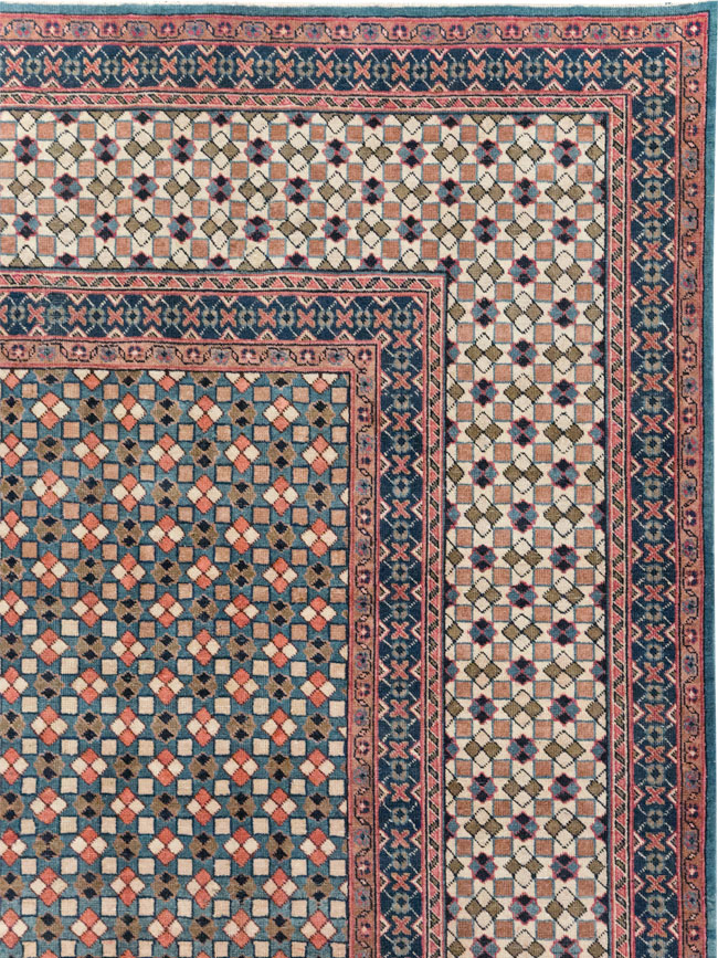 Vintage Persian Art Deco Style Tabriz Room Size Carpet, No.30380 - Galerie Shabab