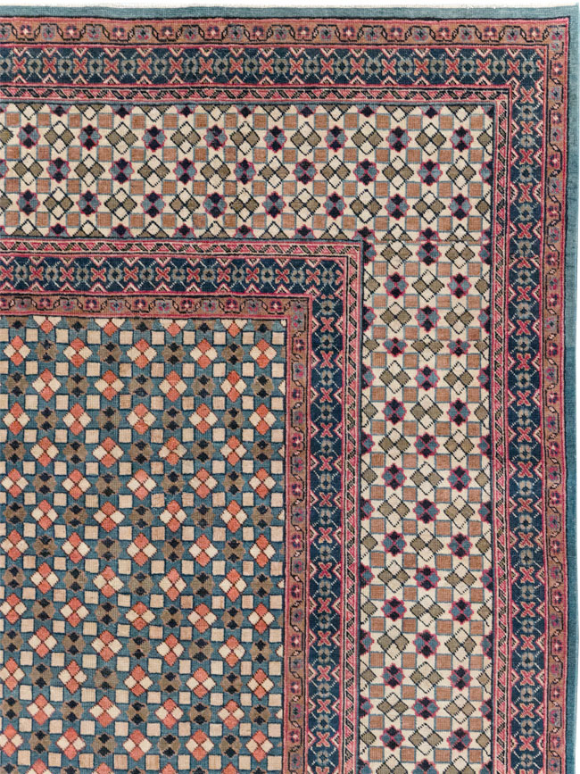 Vintage Persian Art Deco Style Tabriz Room Size Carpet, No.30380 - Galerie Shabab